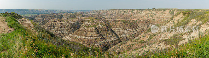 全景砂岩风景Badlands Drumheller加拿大